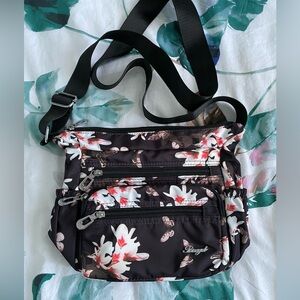 Floral Black Crossbody Bag